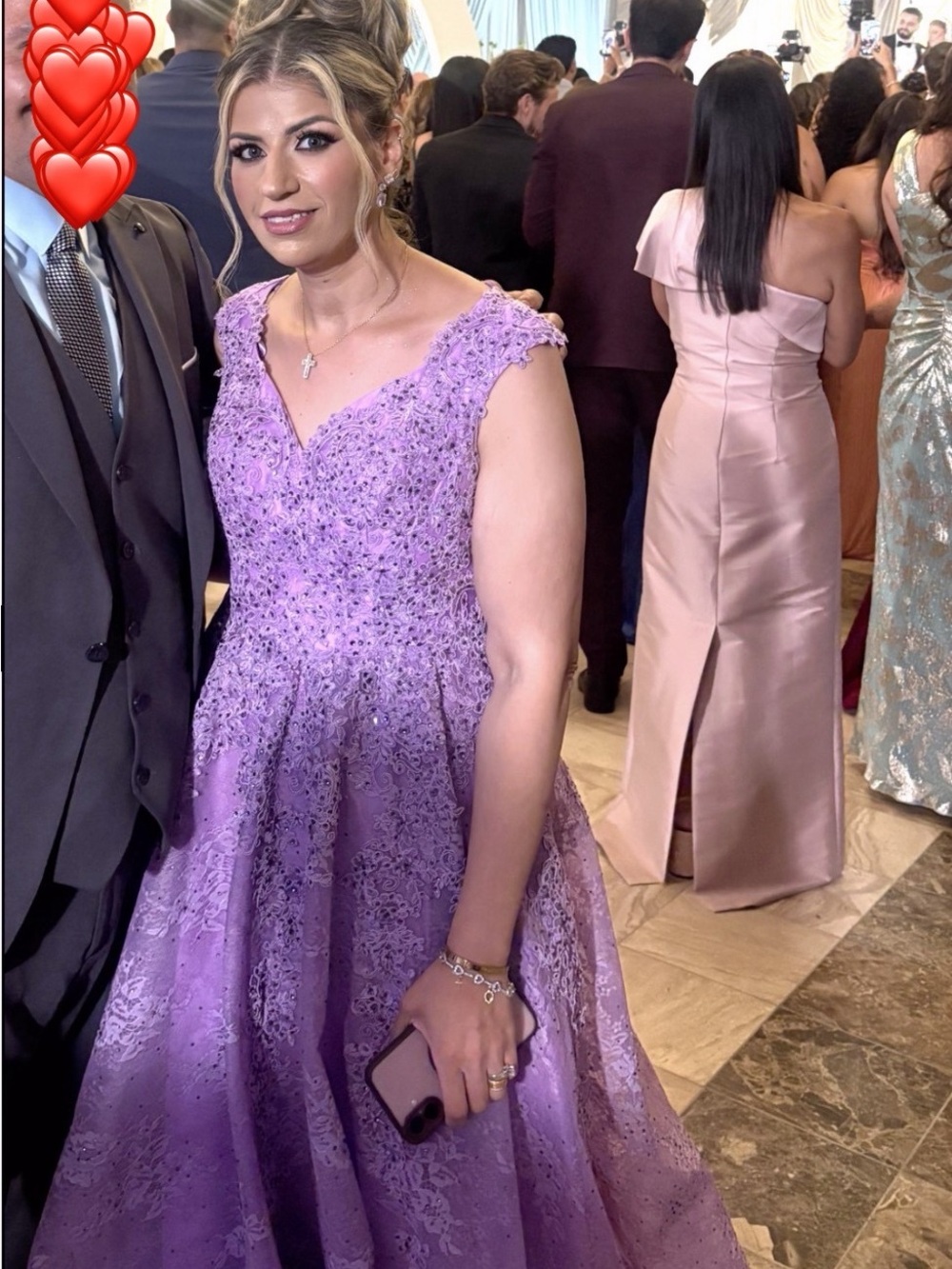 Elegant Lavender Lace Evening Dress for Women